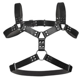 Adjustable Black 6 O-Ring Chest Harness for 44.5 to 49 Inch Chests Mens Harnesses